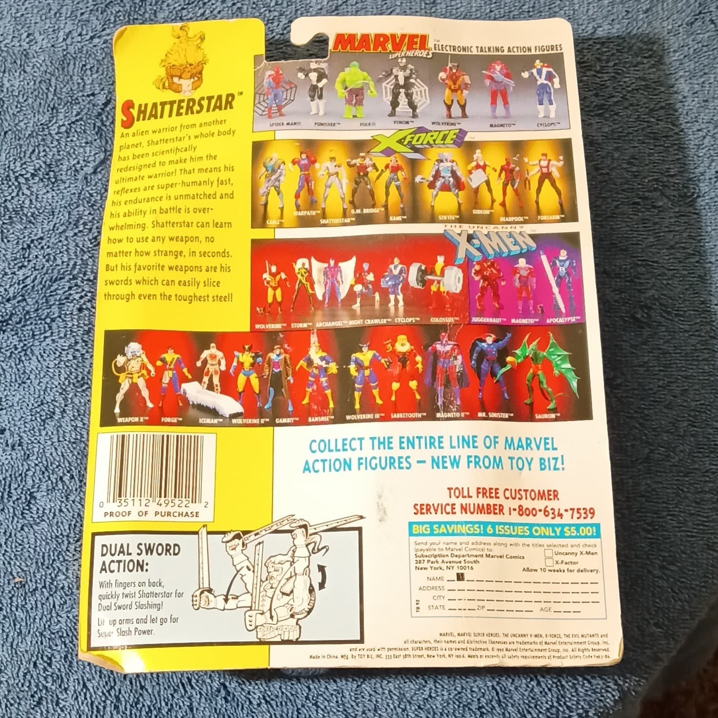Toy Biz X-Men The Uncanny X-Men Shatterstar Action Figure Boxed w/ Sword - Thumbnail 2