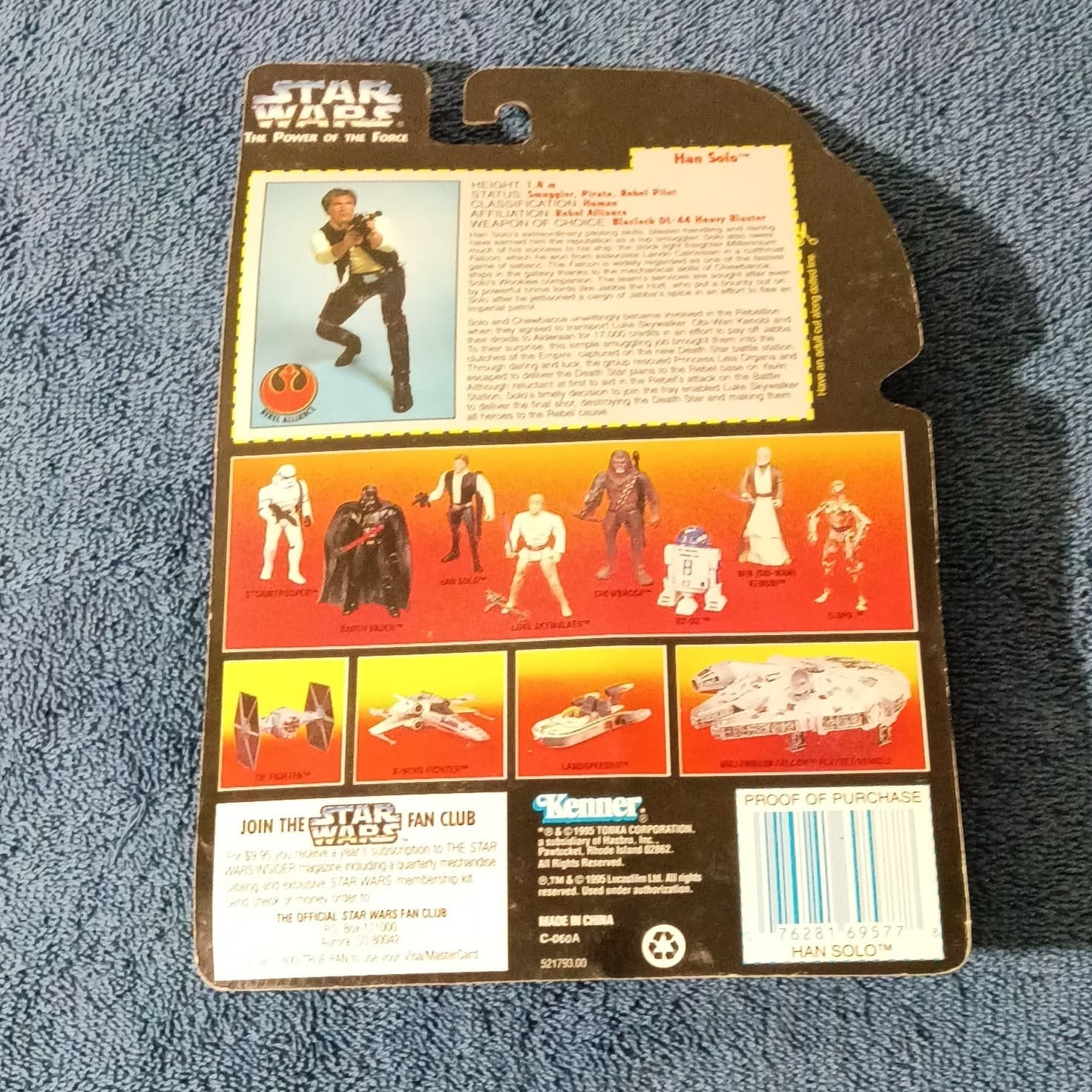 Kenner Star Wars POTF Han Solo w/ Heavy Assault Rifle & Blaster 1995 - Thumbnail 2