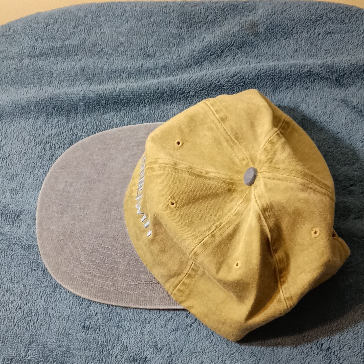 Baldwin Embroidered Baseball Cap Hat One Size Adjustable Tan Blue Solid - Thumbnail 5