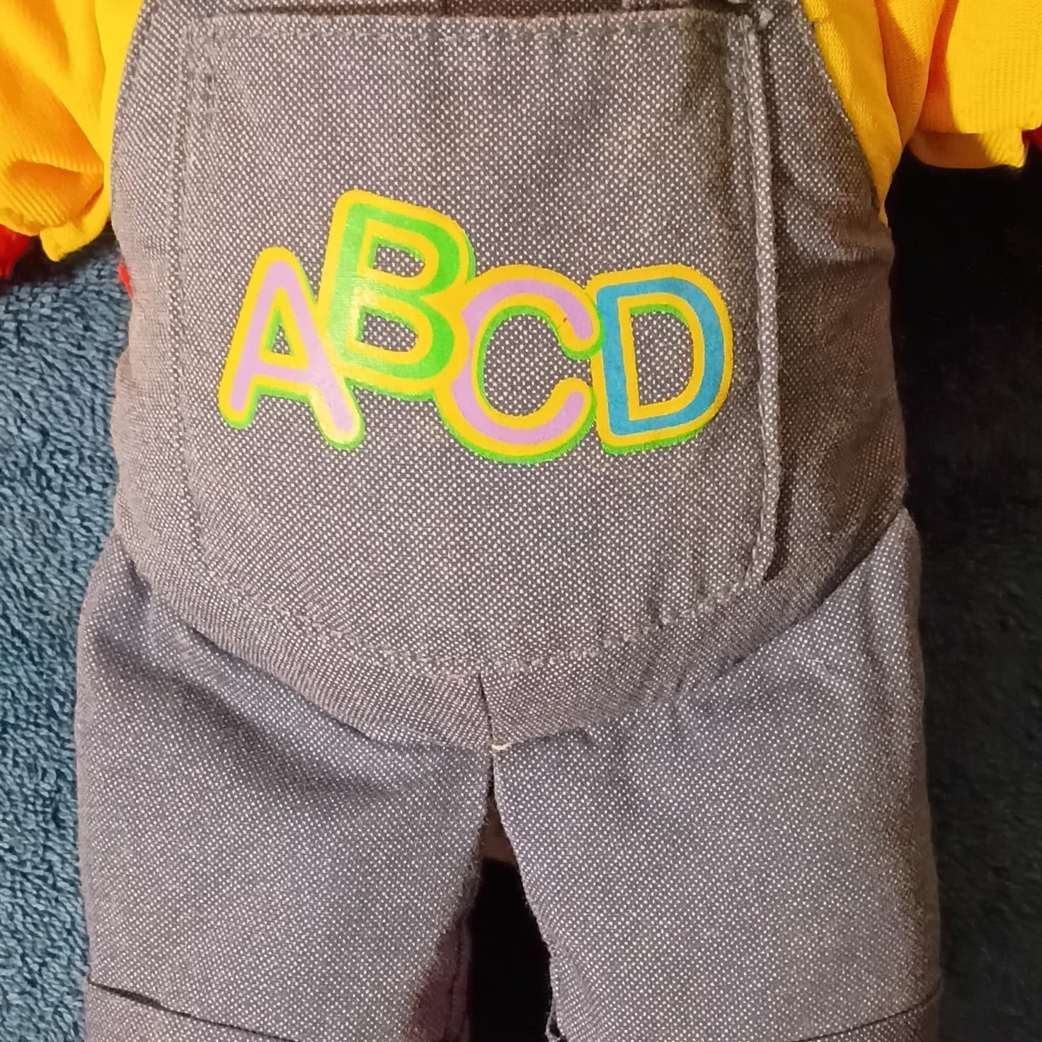 Fisher-Price Sesame Street Elmo Plush Doll ABCD Overalls Small 2006 - Thumbnail 7