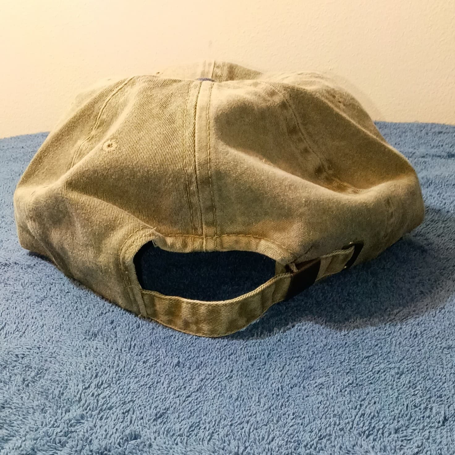 Baldwin Embroidered Baseball Cap Hat One Size Adjustable Tan Blue Solid - Thumbnail 3