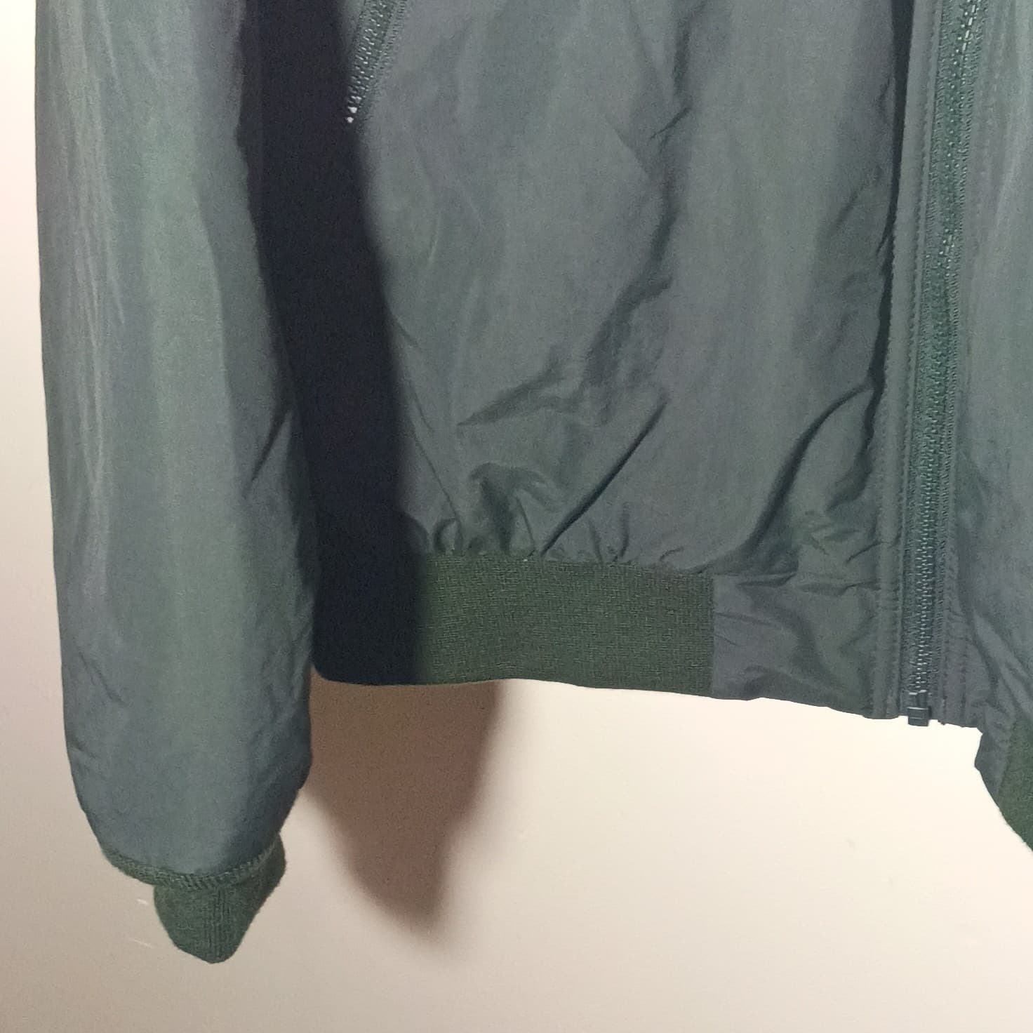 L.L.Bean Men's XL Green Full Zip Lined Nylon Jacket Stand-Up Collar Embroidered - Thumbnail 6
