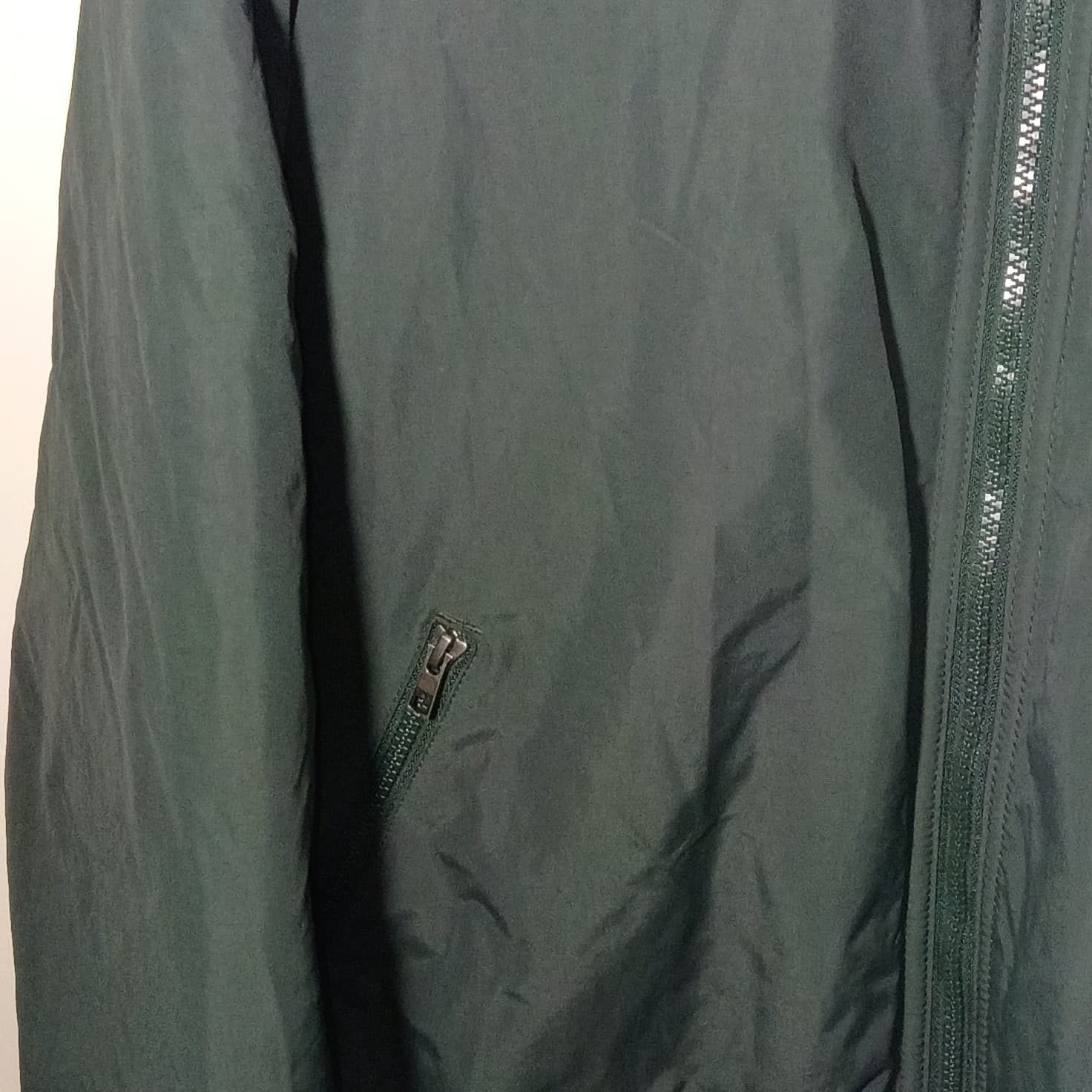 L.L.Bean Men's XL Green Full Zip Lined Nylon Jacket Stand-Up Collar Embroidered - Thumbnail 7