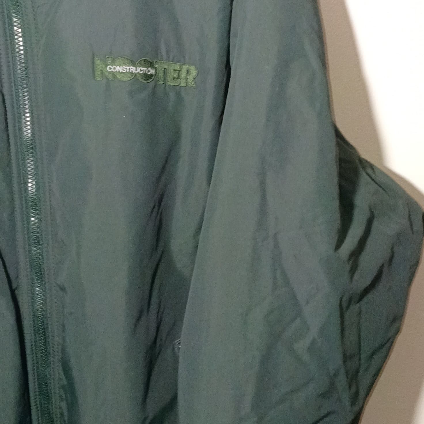 L.L.Bean Men's XL Green Full Zip Lined Nylon Jacket Stand-Up Collar Embroidered - Thumbnail 4