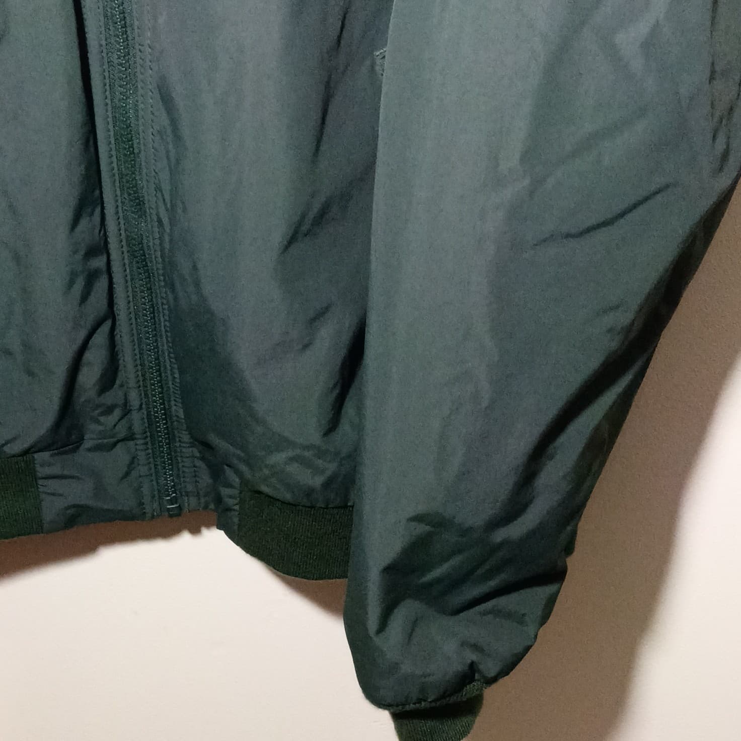 L.L.Bean Men's XL Green Full Zip Lined Nylon Jacket Stand-Up Collar Embroidered - Thumbnail 5