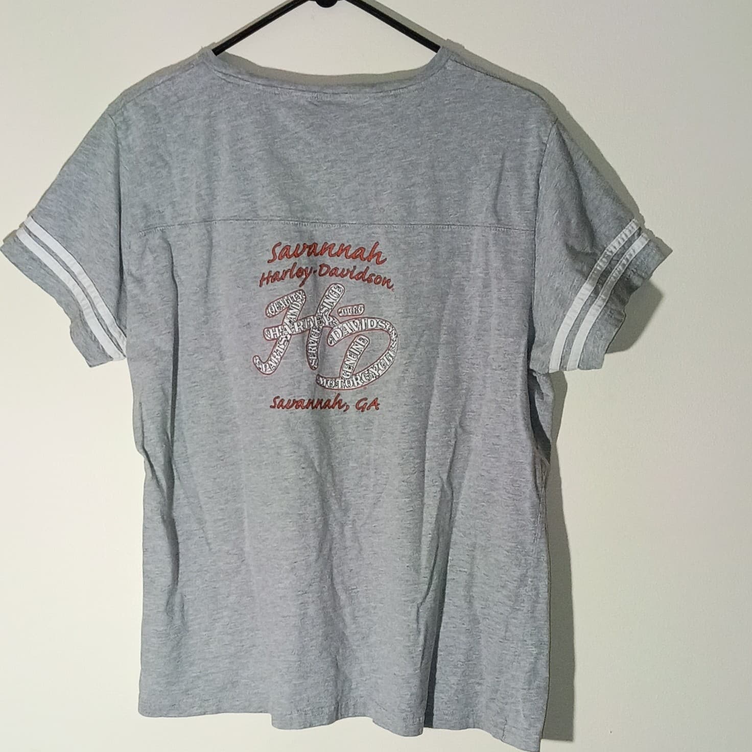HARLEY DAVIDSON Motorcycles V-Neck T Shirt Women's Large Heather Grey - Thumbnail 8