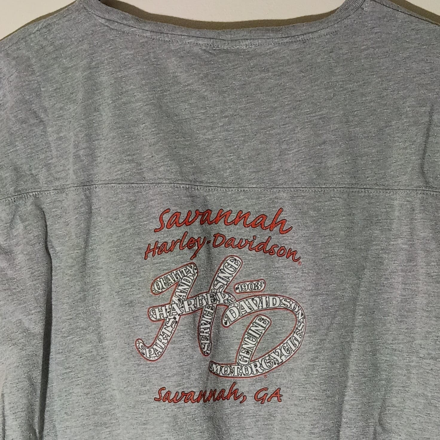 HARLEY DAVIDSON Motorcycles V-Neck T Shirt Women's Large Heather Grey - Thumbnail 13