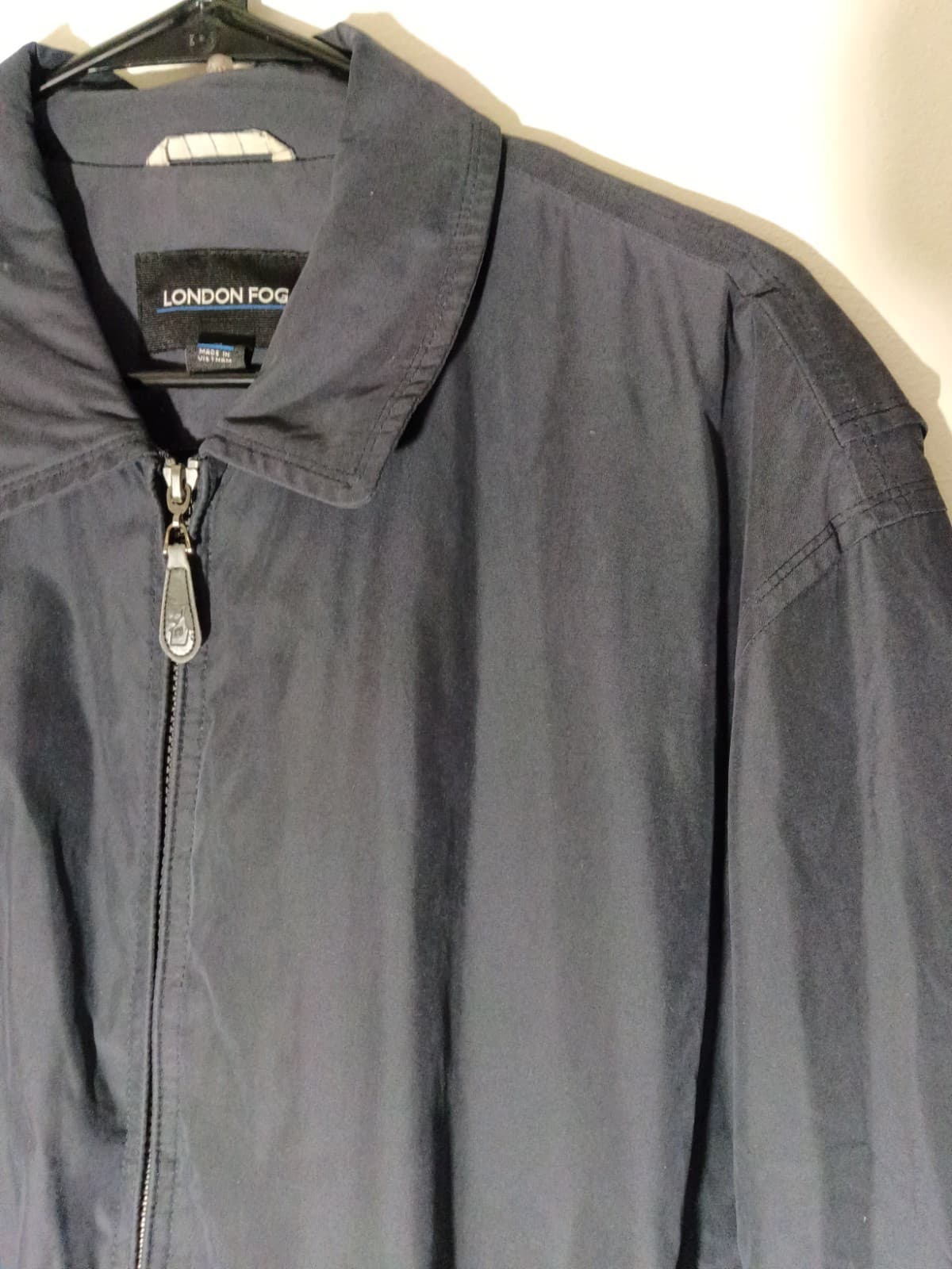London Fog Men’s Navy Blue Zip-Up Jacket Size XL Mesh Lining Zip Pockets Vented - Thumbnail 3