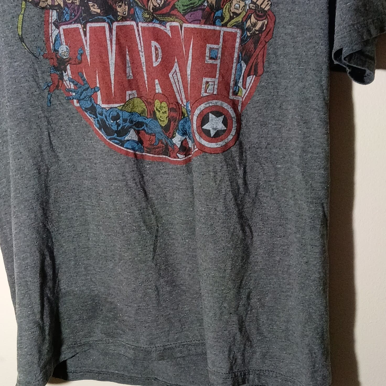 Marvel Graphic Print Short Sleeve Gray Men's T-Shirt Size Medium - Thumbnail 4