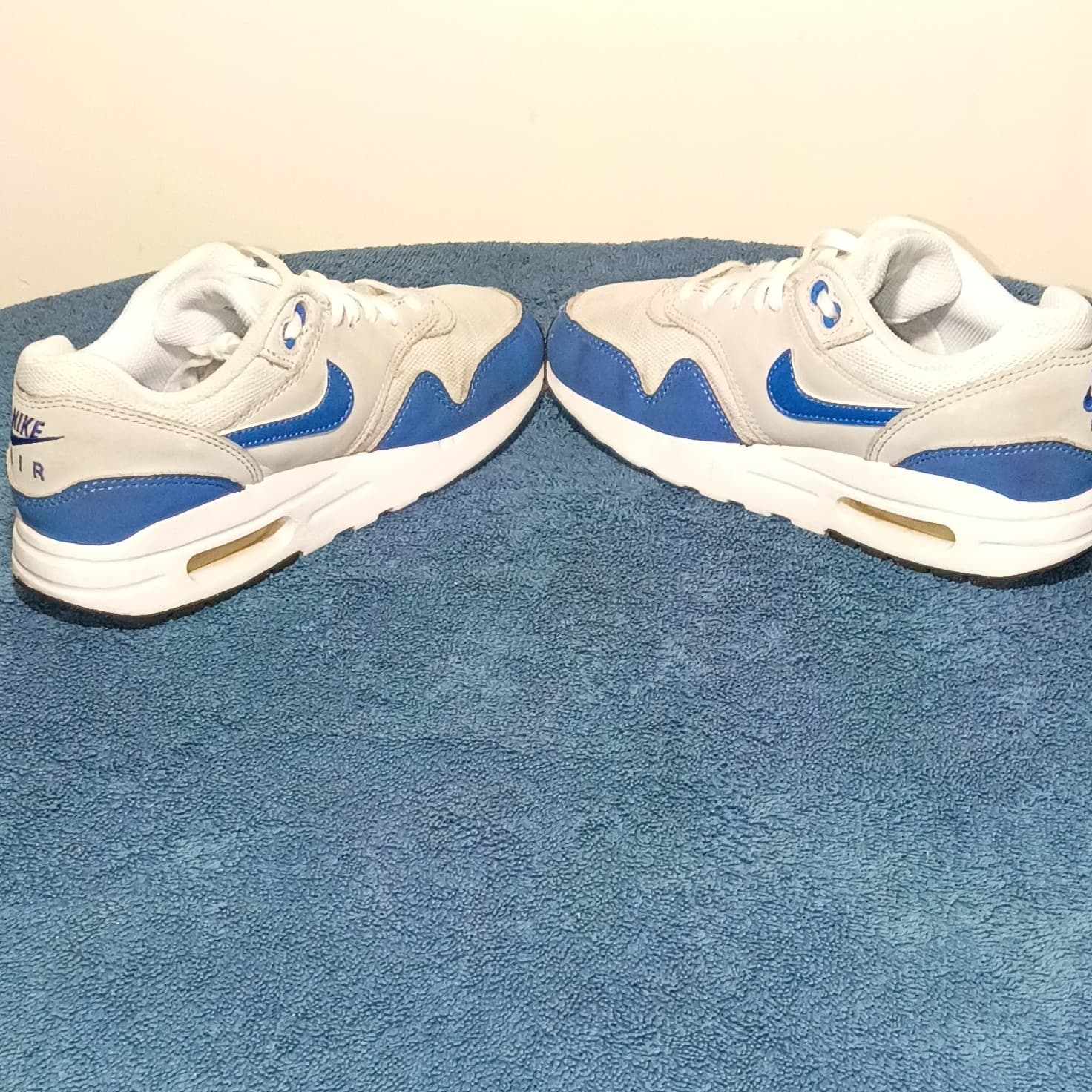 Boys Size 7Y Nike Air Max 1 Shoes OG Royal Athletic Sneakers DZ3307-104 - Thumbnail 9