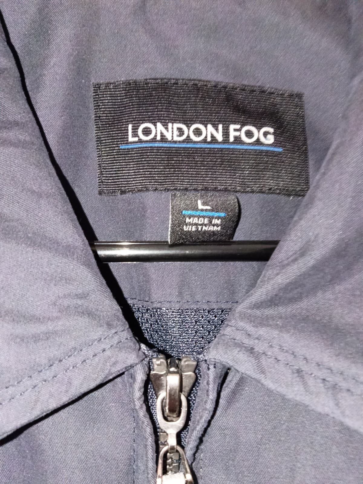 London Fog Men’s Navy Blue Zip-Up Jacket Size XL Mesh Lining Zip Pockets Vented - Thumbnail 2
