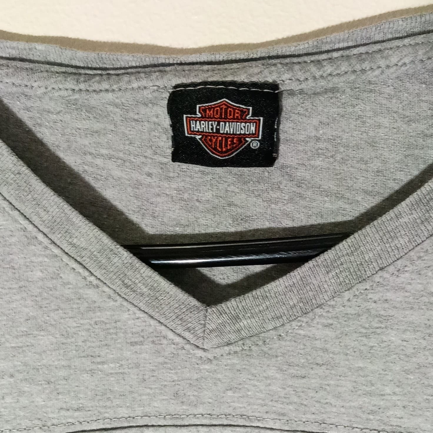 HARLEY DAVIDSON Motorcycles V-Neck T Shirt Women's Large Heather Grey - Thumbnail 6