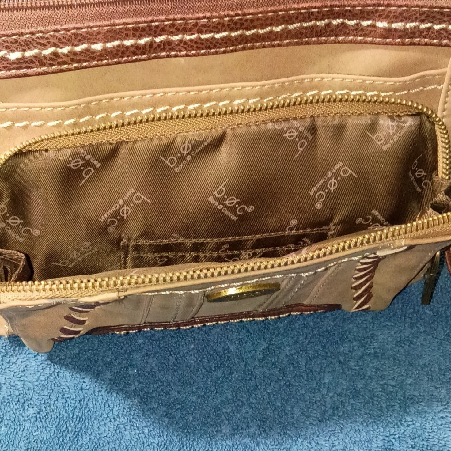 BOC Crossbody Purse Shoulder Bag Brown Tan Leather Born Concept B.O.C. Handbag - Thumbnail 15