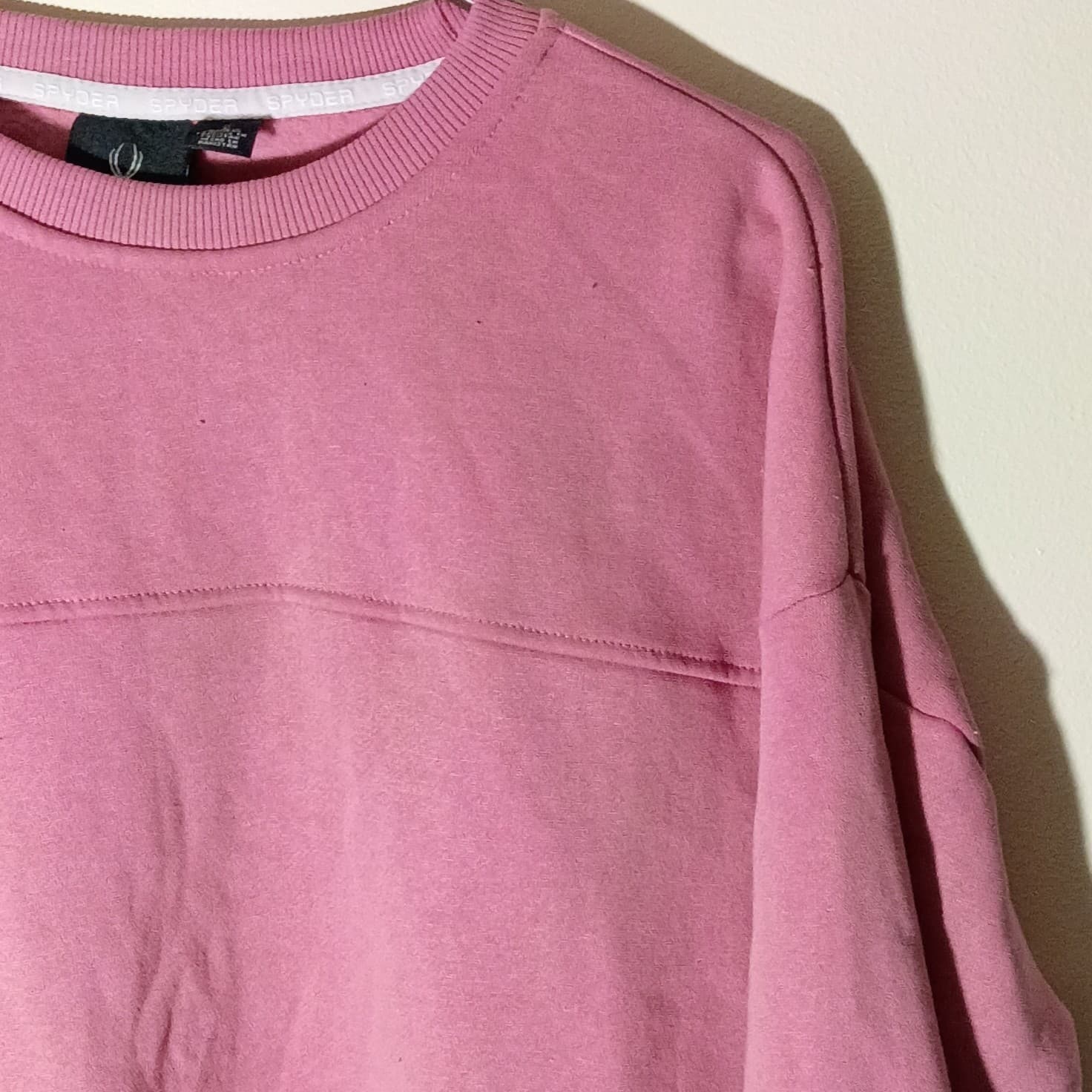 Spyder Pink Logo Crewneck Fleece Cotton Pullover Sweatshirt Women's L - Thumbnail 3