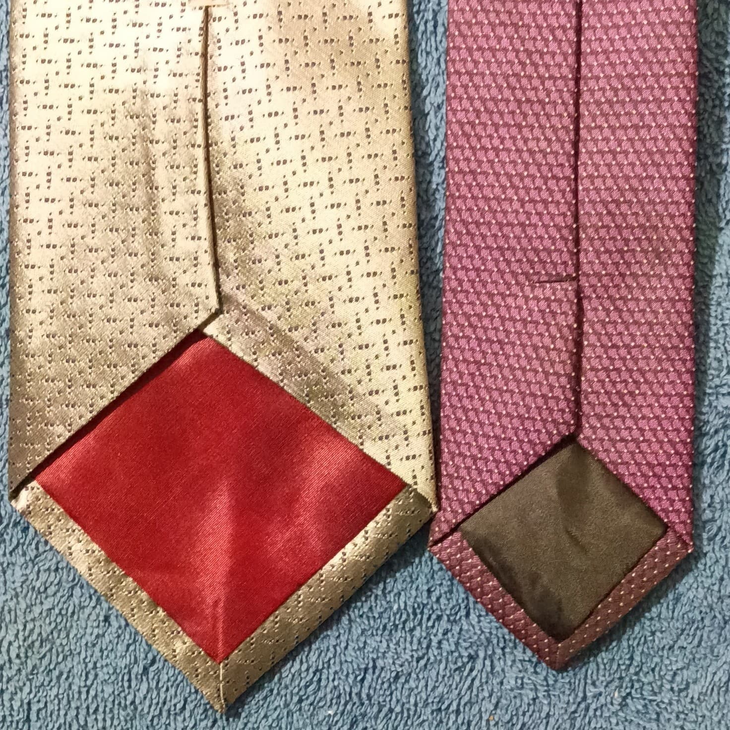 John Henry & Next Men’s Woven Tie Lot 2 Silk & Polyester Silver Purple Geometric - Thumbnail 8