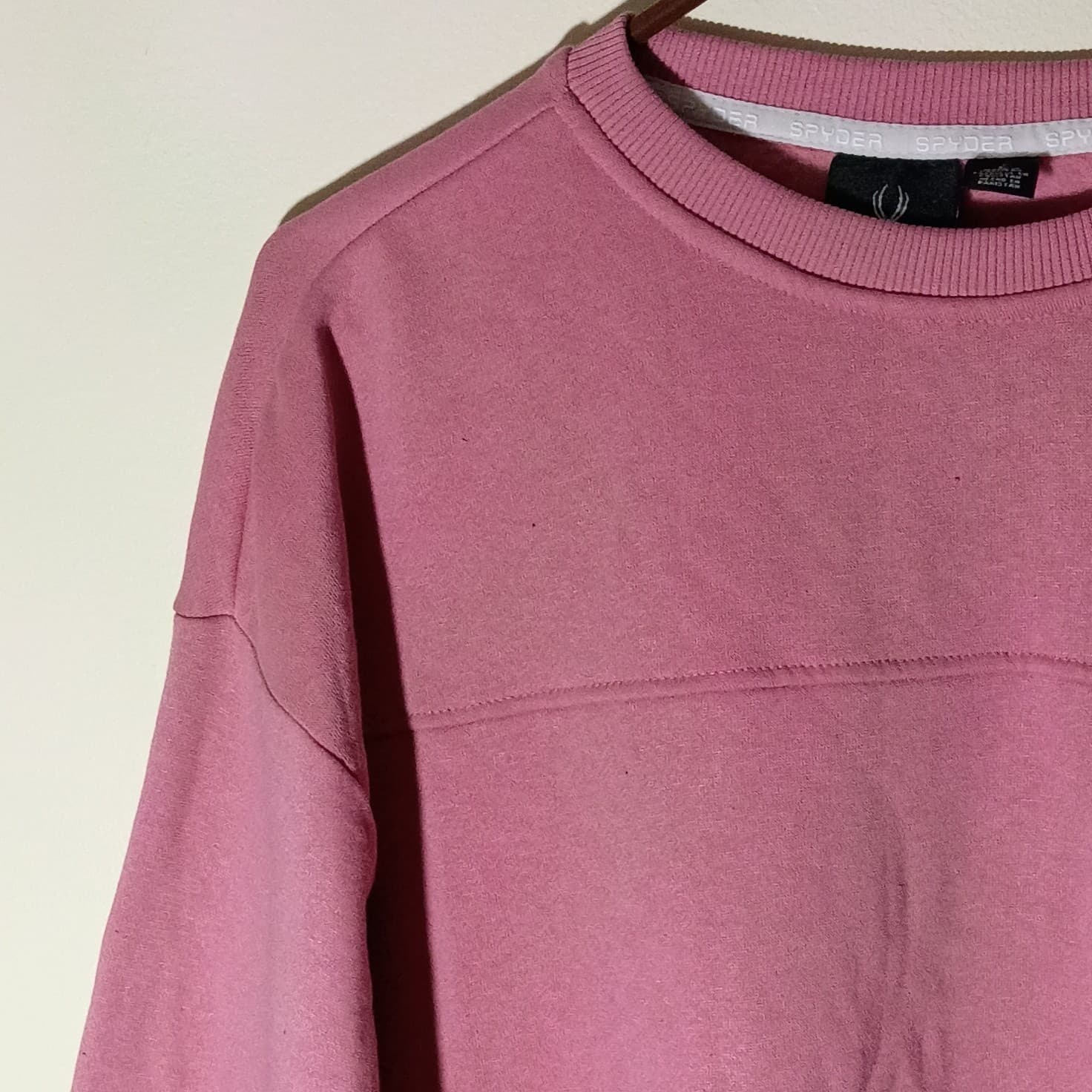 Spyder Pink Logo Crewneck Fleece Cotton Pullover Sweatshirt Women's L - Thumbnail 4