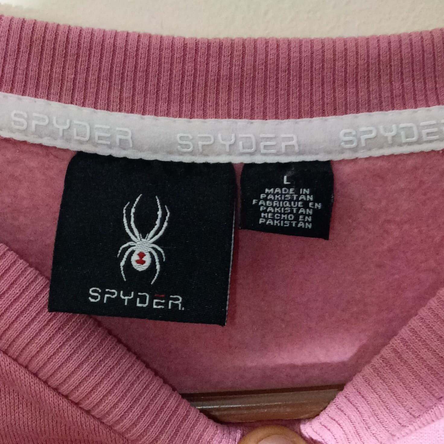 Spyder Pink Logo Crewneck Fleece Cotton Pullover Sweatshirt Women's L - Thumbnail 7
