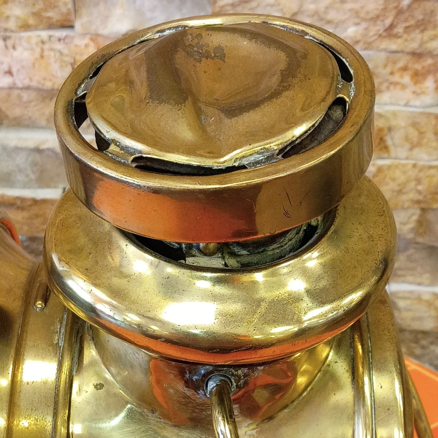 Vintage Brass HOWES & BURLEY BIRMINGHAM ILLUMINATED SIDE CAR LAMP Old Original - Thumbnail 6