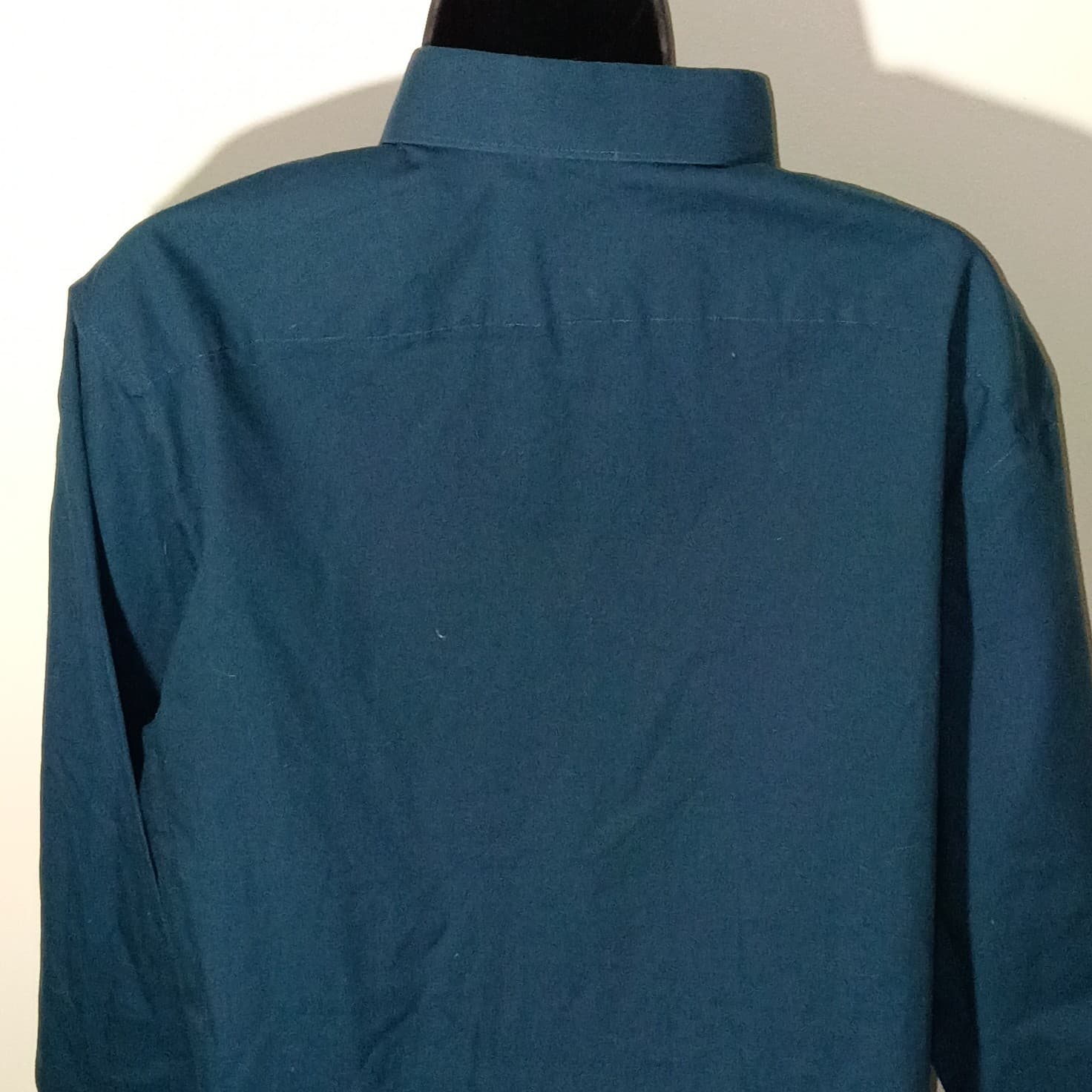 J.Ferrari Slim Fit Shirt Mens 16.5 Blue Button Up Long Sleeve Cotton Blend Shirt - Thumbnail 5