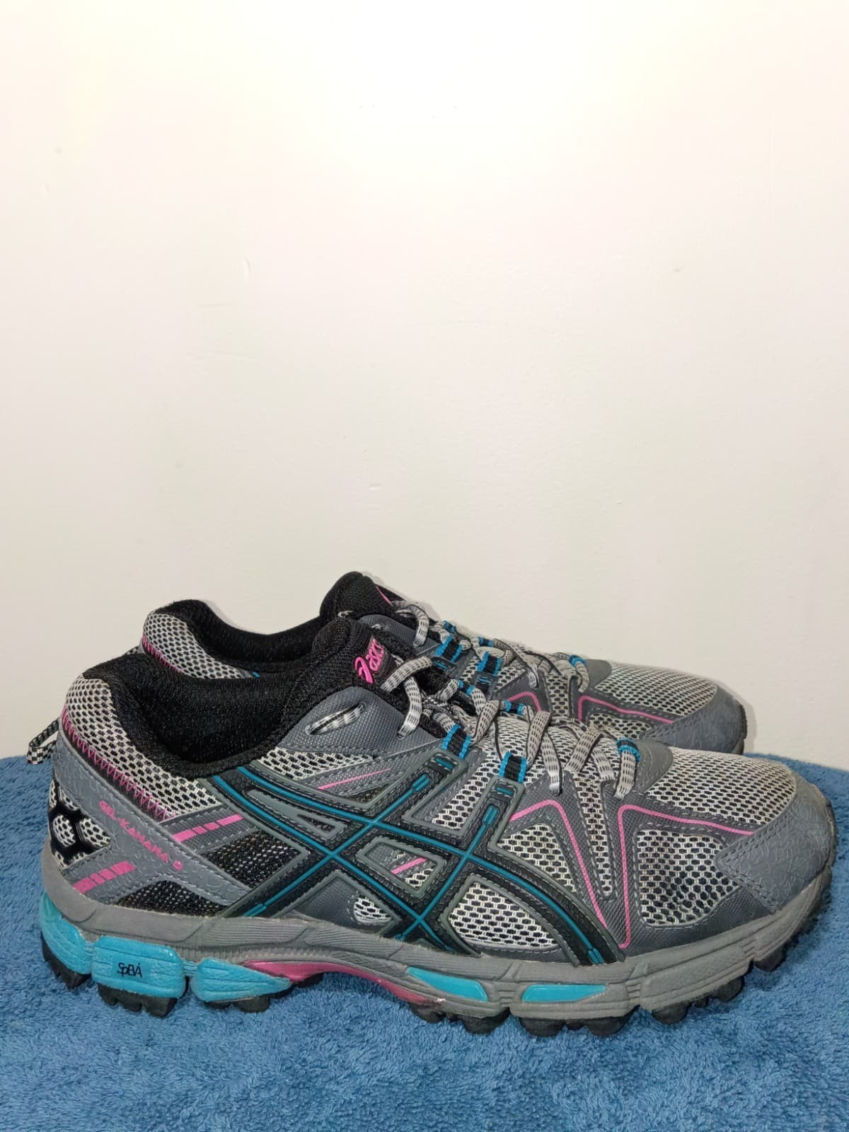 Asics Gel Kahana 8 Women Size 8.5 Shoes Gray Blue Pink Running Sneakers T6L5N - Thumbnail 5