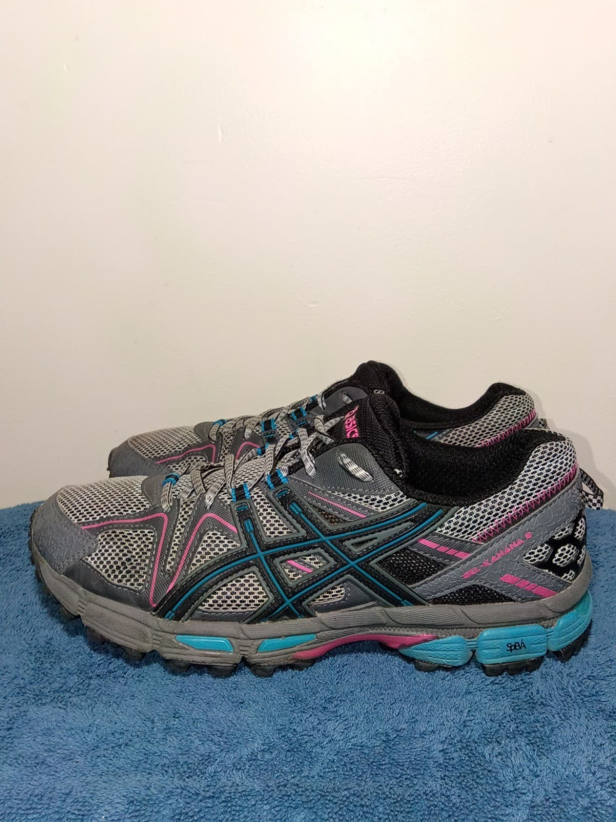 Asics Gel Kahana 8 Women Size 8.5 Shoes Gray Blue Pink Running Sneakers T6L5N - Thumbnail 3