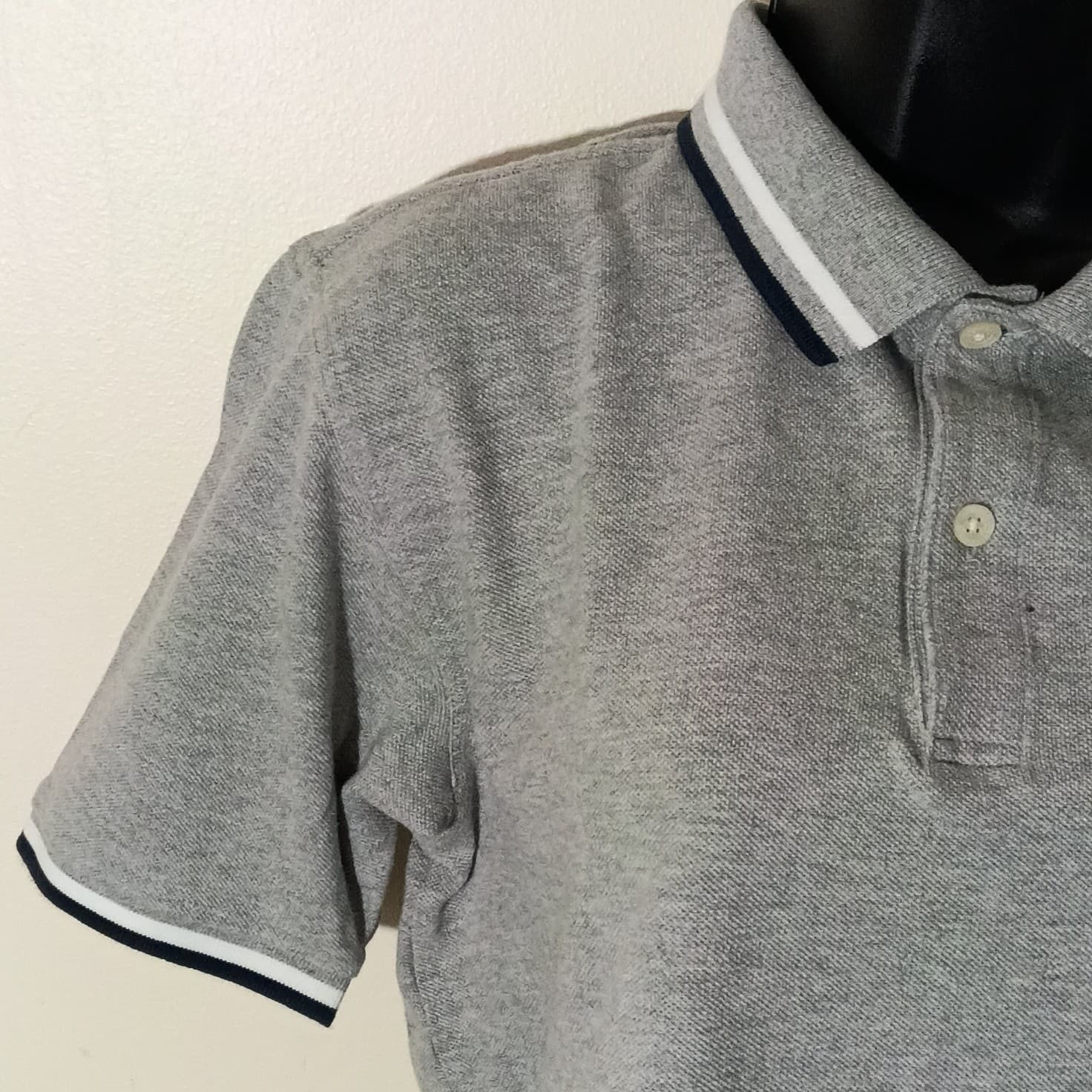 Brooks Brothers Short Sleeved Classic Slim Fit Gray Pique Polo Top Size XL - Thumbnail 4