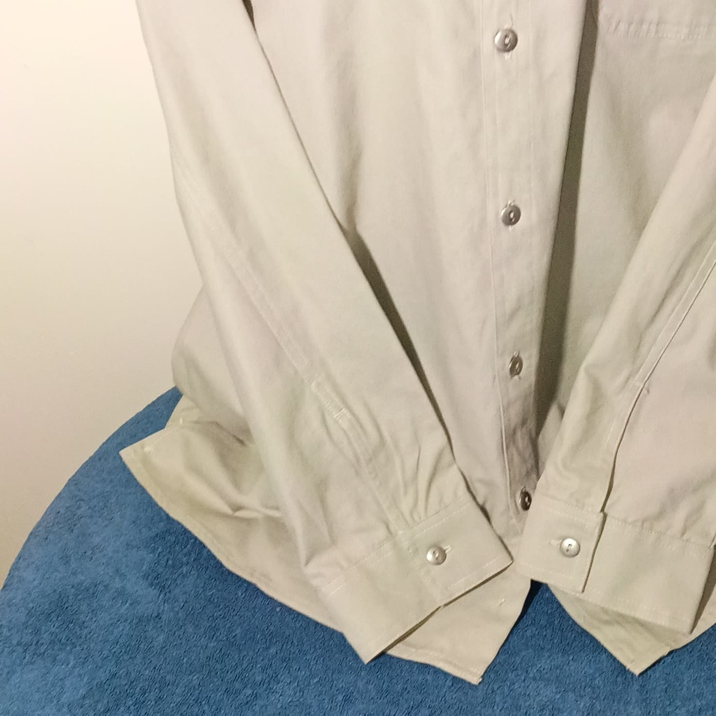 Vintage Marlboro Button Shirt Men 2XL Khaki Tan Safari Ranch Promo Pocket Work - Thumbnail 5