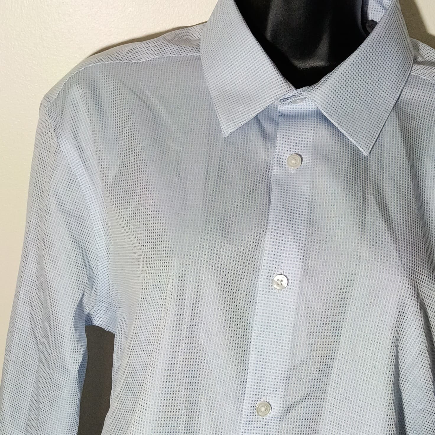 Calvin Klein Slim Performance Non-Iron Button Up Blue Men Large - Thumbnail 3