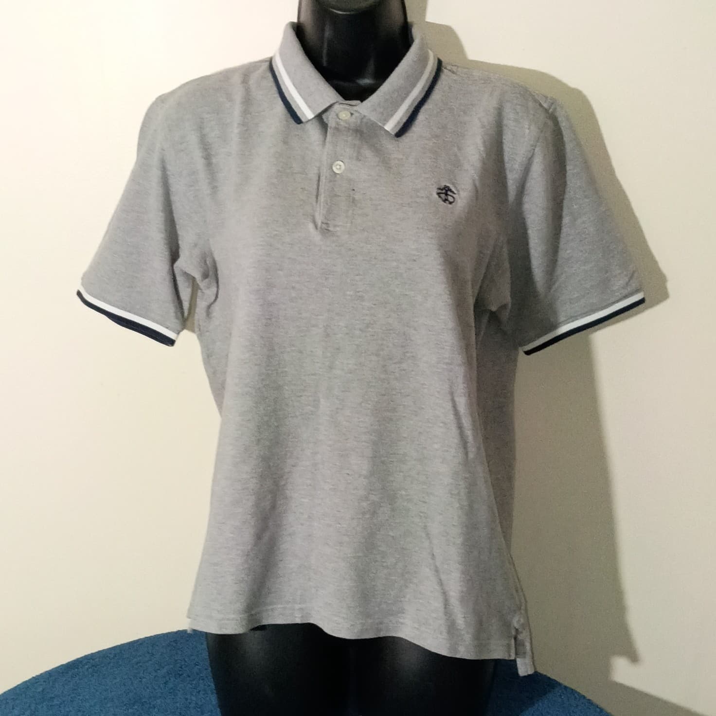 Brooks Brothers Short Sleeved Classic Slim Fit Gray Pique Polo Top Size XL