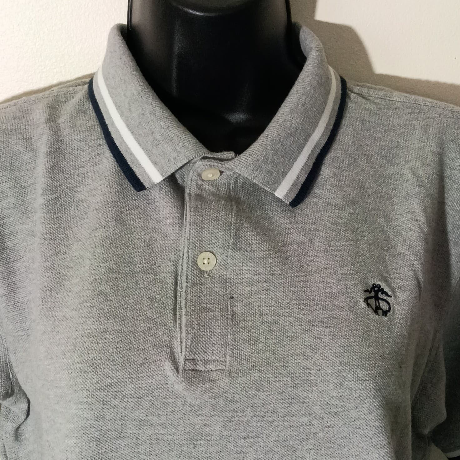 Brooks Brothers Short Sleeved Classic Slim Fit Gray Pique Polo Top Size XL - Thumbnail 3