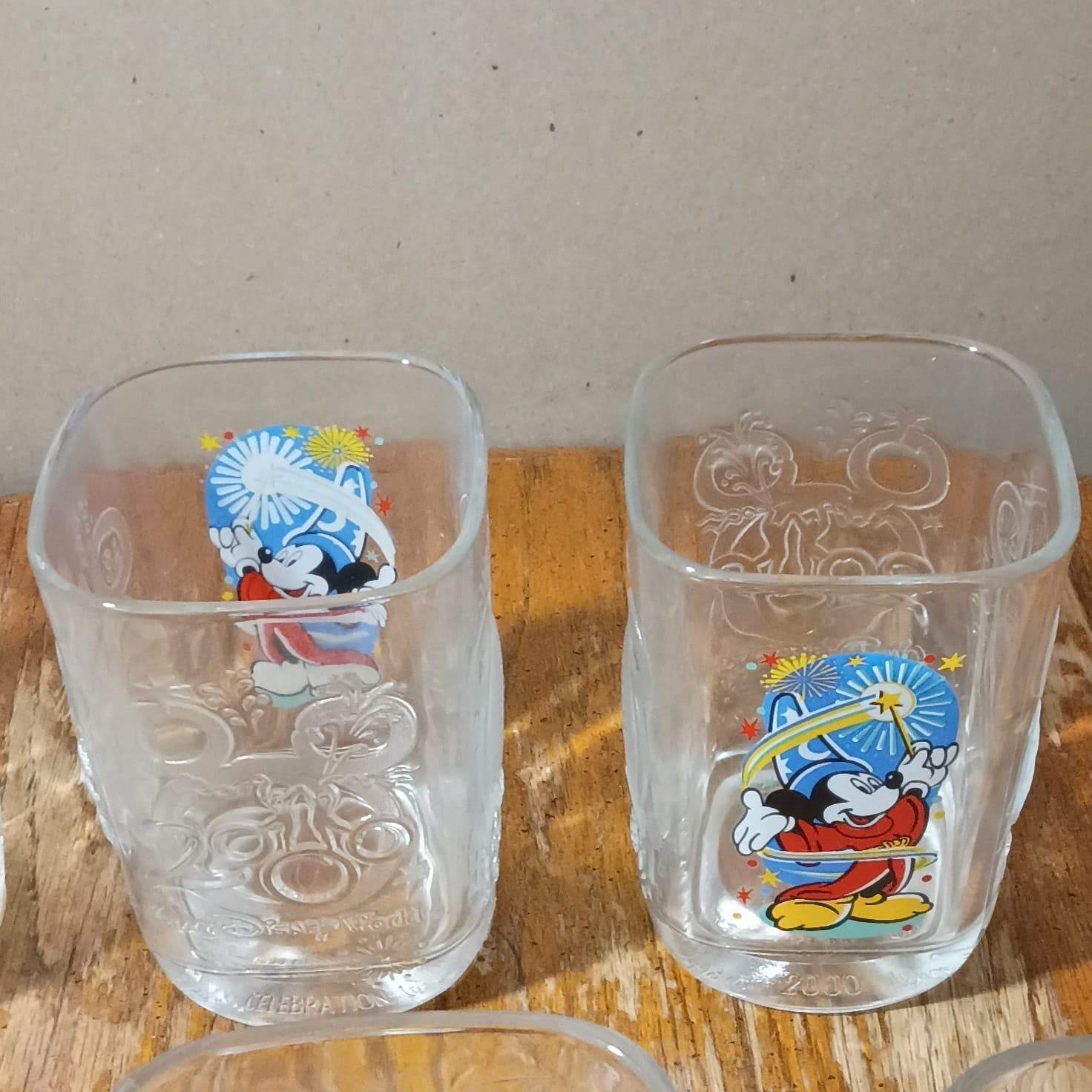 Antique 2000 Walt Disney World McDonalds Disney Glasses Cups Mickey VTG Set of 8 - Thumbnail 4