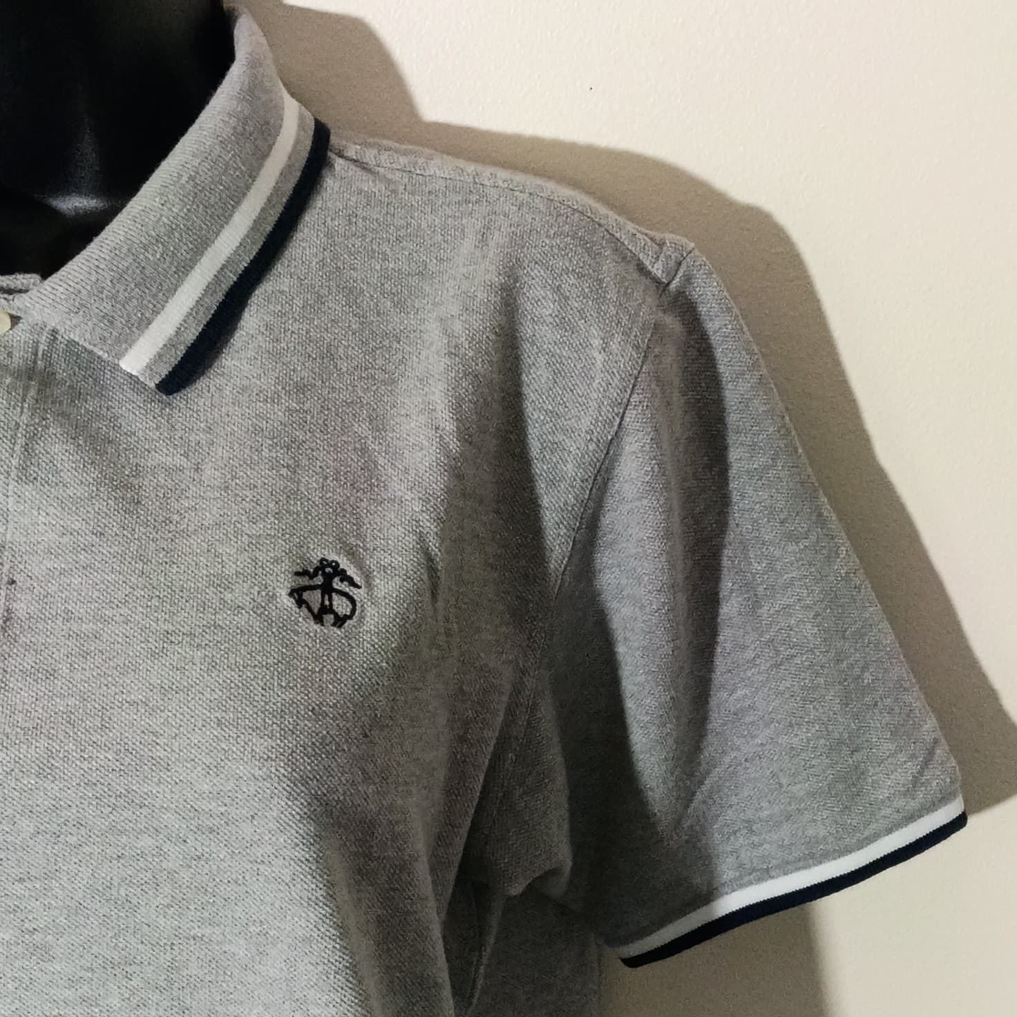 Brooks Brothers Short Sleeved Classic Slim Fit Gray Pique Polo Top Size XL - Thumbnail 2