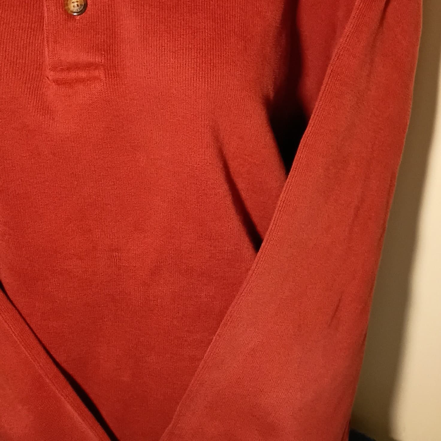 Orvis Vintage Shirt Medium 1/4 Button Pullover Red Knit Sweate Size Large - Thumbnail 6