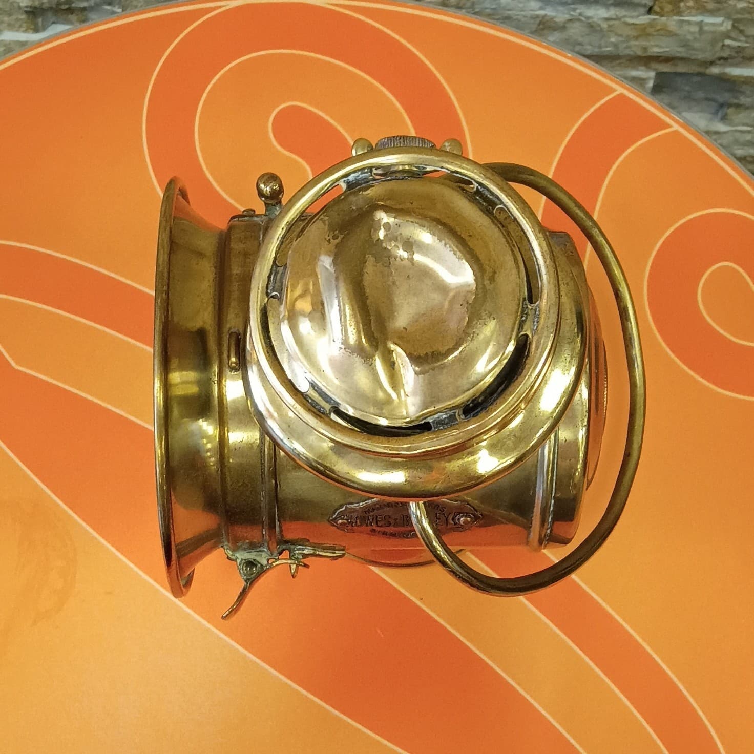 Vintage Brass HOWES & BURLEY BIRMINGHAM ILLUMINATED SIDE CAR LAMP Old Original - Thumbnail 5