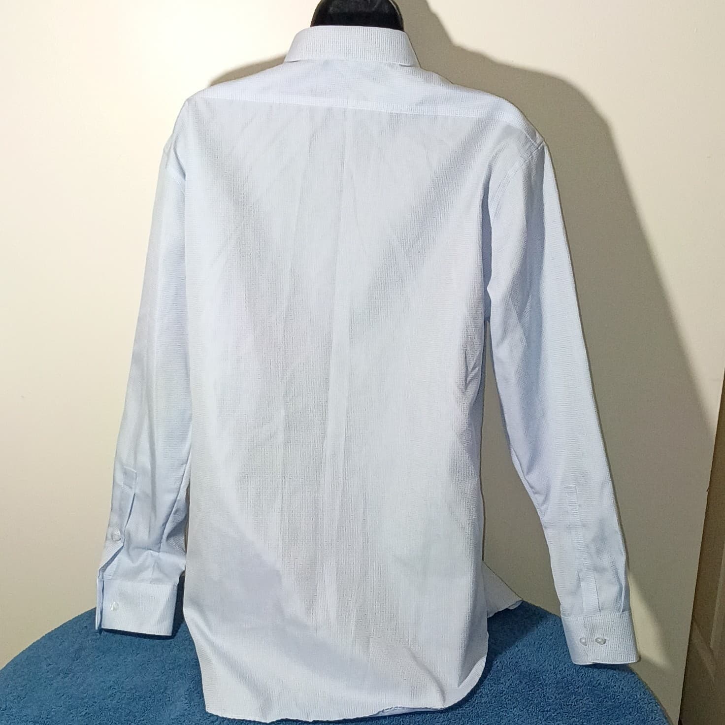 Calvin Klein Slim Performance Non-Iron Button Up Blue Men Large - Thumbnail 9