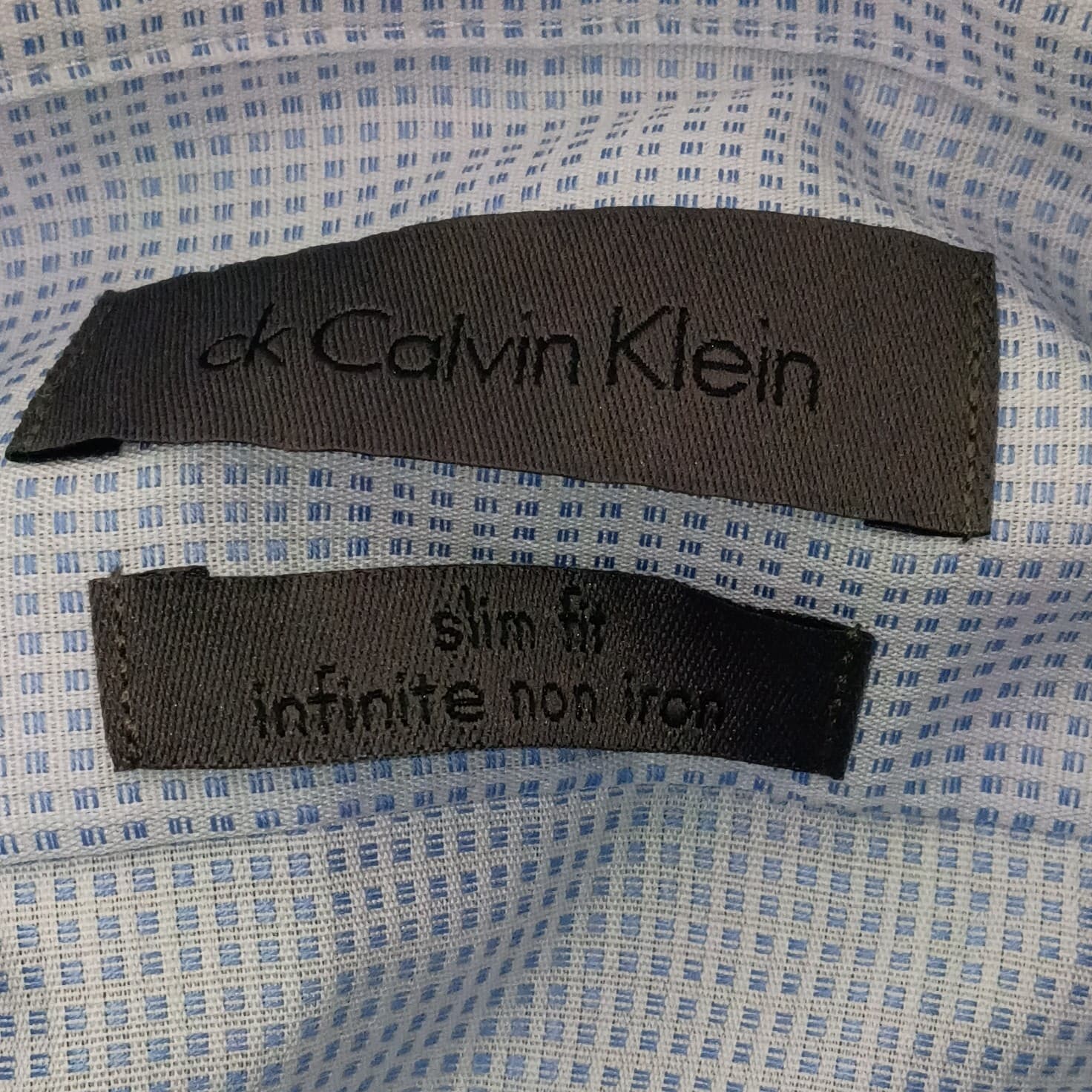 Calvin Klein Slim Performance Non-Iron Button Up Blue Men Large - Thumbnail 16