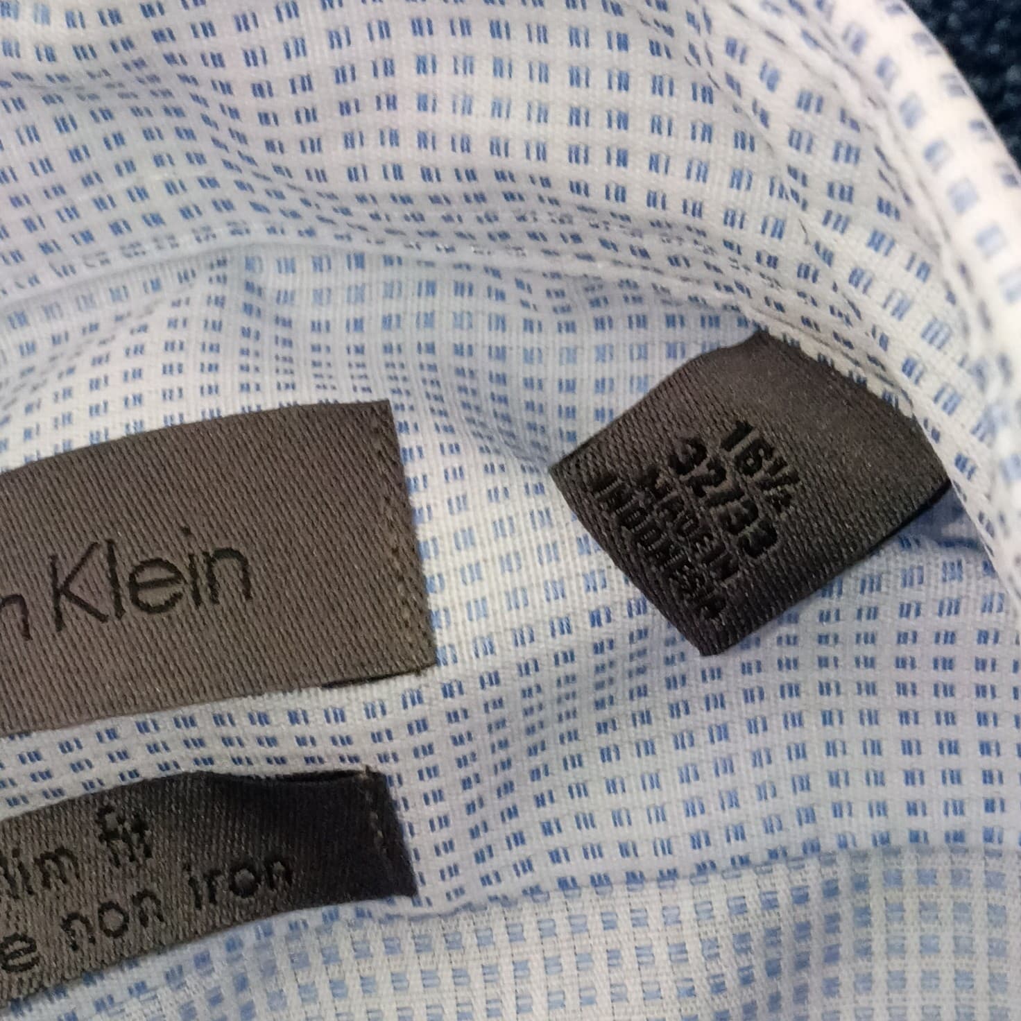 Calvin Klein Slim Performance Non-Iron Button Up Blue Men Large - Thumbnail 17