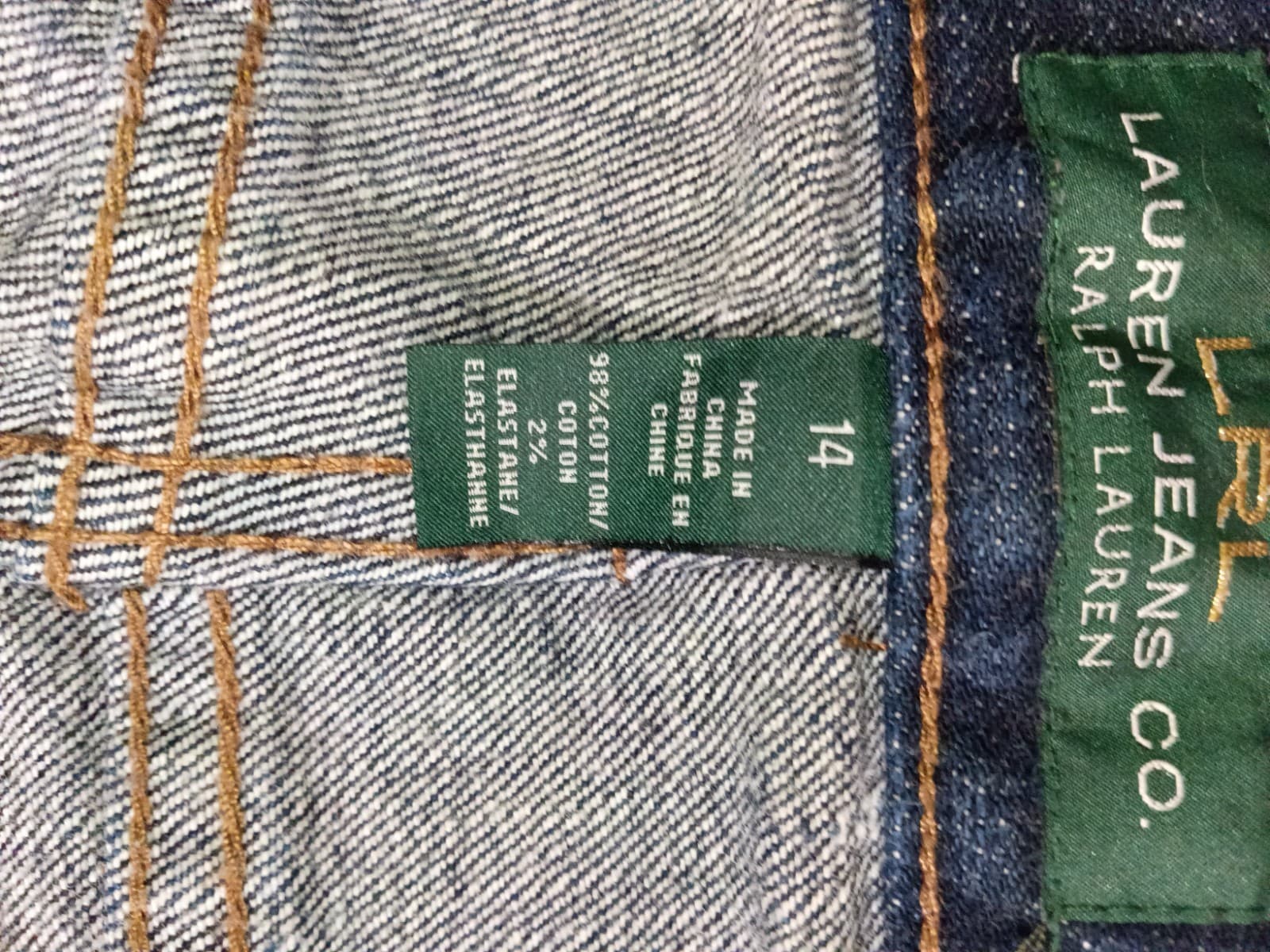 LRL Lauren Ralph Womens Blue Denim Dark Wash Jeans Size 14 (17x27 1/2) - Thumbnail 8