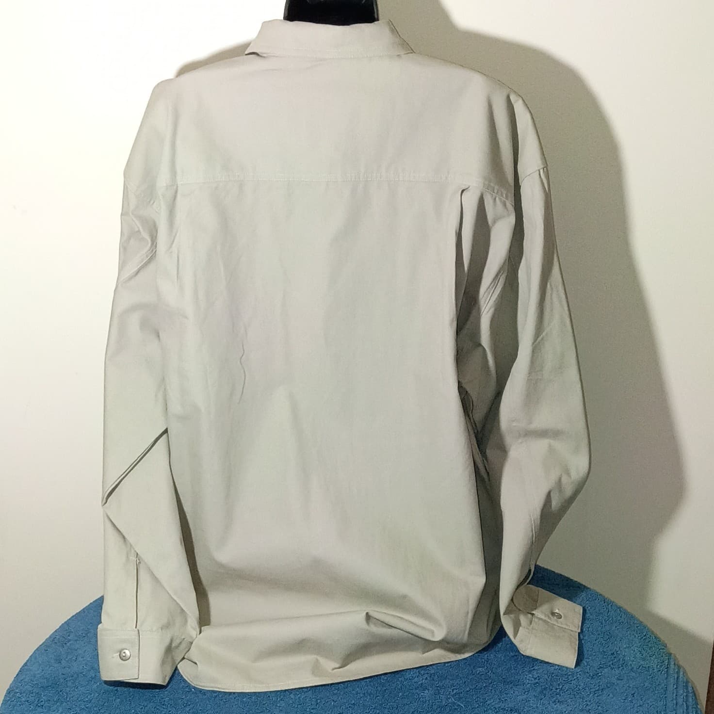 Vintage Marlboro Button Shirt Men 2XL Khaki Tan Safari Ranch Promo Pocket Work - Thumbnail 9