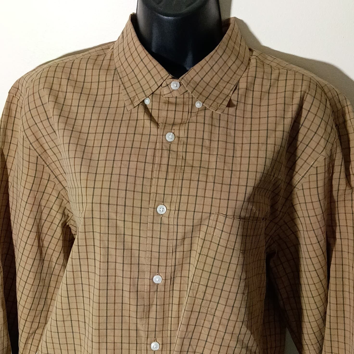 J.Crew Slim Fit Flex Oxford Brown Checkered Button Down Shirt Size large - Thumbnail 3