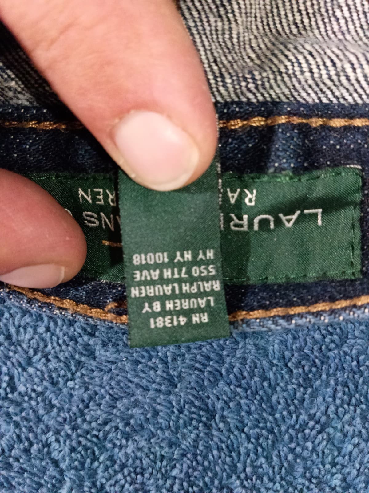 LRL Lauren Ralph Womens Blue Denim Dark Wash Jeans Size 14 (17x27 1/2) - Thumbnail 9