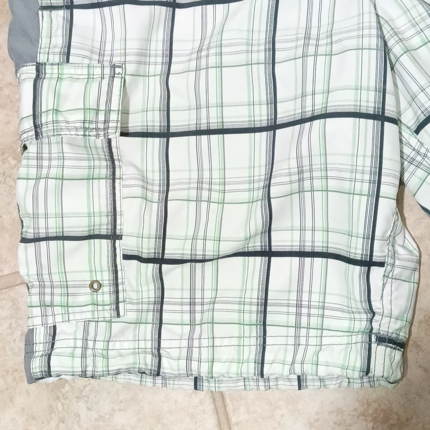 Nike Cargo Shorts Mens L White/Green/Black Plaid 9" - Thumbnail 5