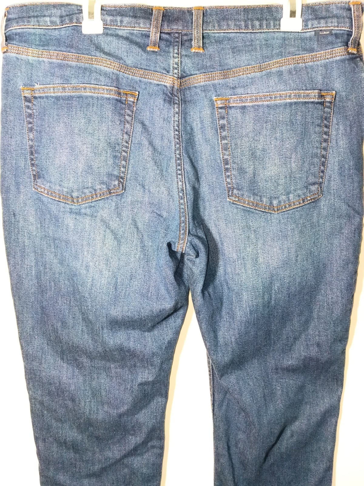 Men’s LL Bean 1912 Flex Jeans Athletic Fit Straight Leg Dark Indigo Size 37X29 - Thumbnail 5