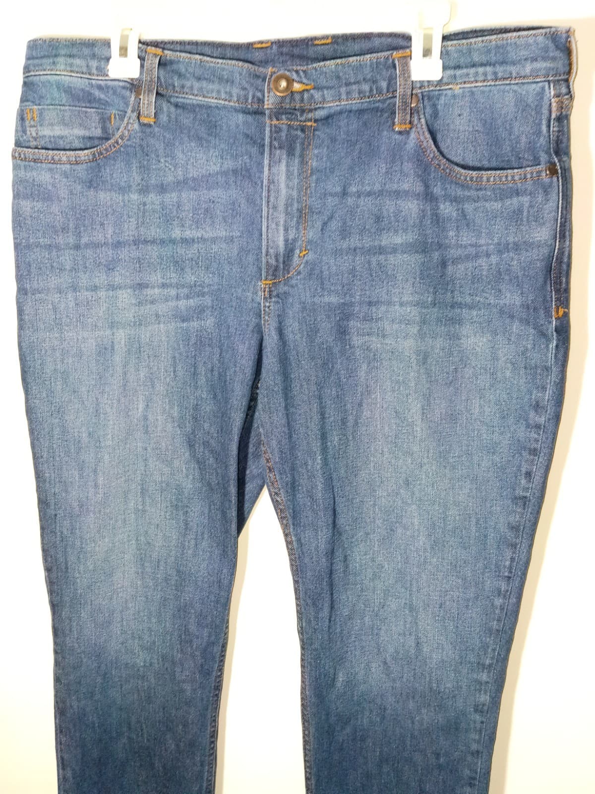 Men’s LL Bean 1912 Flex Jeans Athletic Fit Straight Leg Dark Indigo Size 37X29 - Thumbnail 2