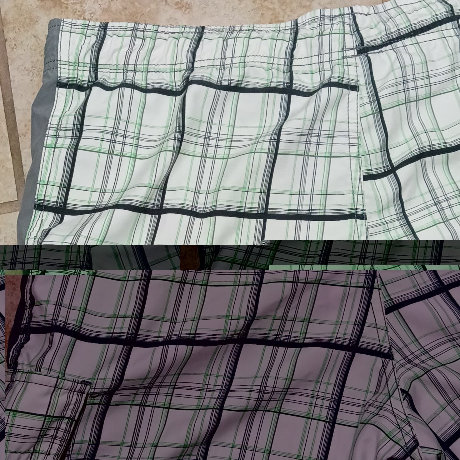Nike Cargo Shorts Mens L White/Green/Black Plaid 9" - Thumbnail 7