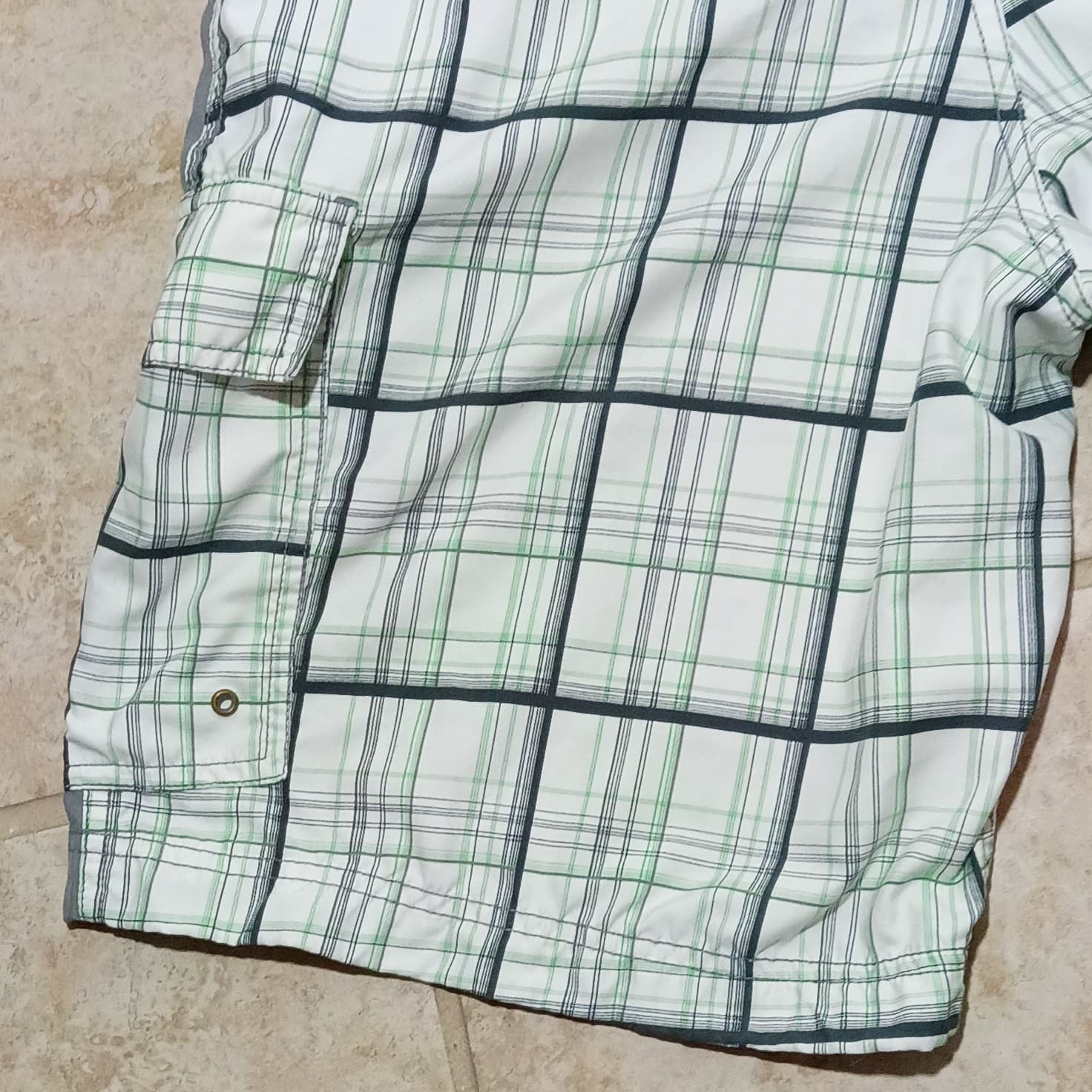 Nike Cargo Shorts Mens L White/Green/Black Plaid 9" - Thumbnail 10