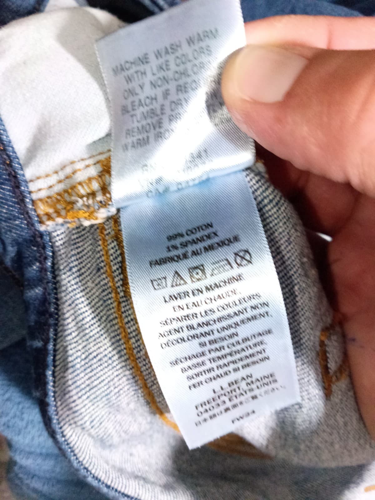 Men’s LL Bean 1912 Flex Jeans Athletic Fit Straight Leg Dark Indigo Size 37X29 - Thumbnail 9