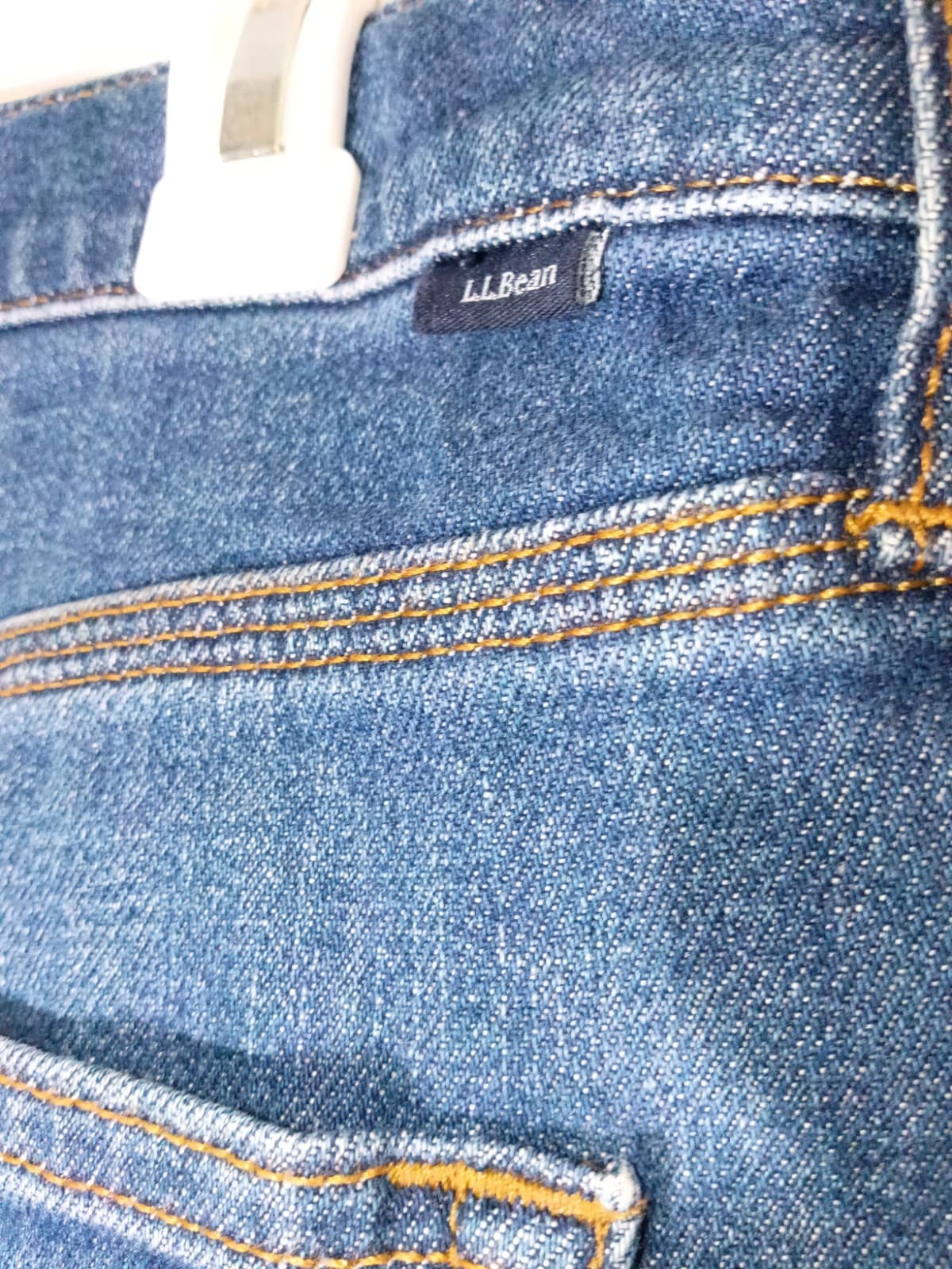 Men’s LL Bean 1912 Flex Jeans Athletic Fit Straight Leg Dark Indigo Size 37X29 - Thumbnail 7