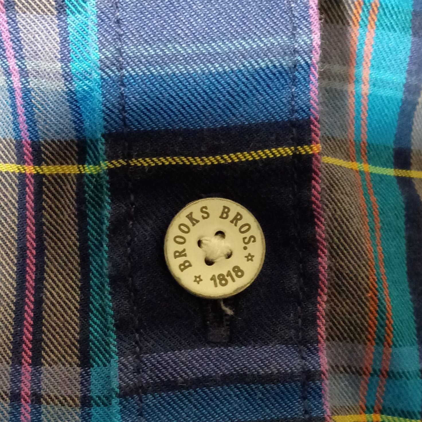 Brooks Brothers Red Fleece Plaid Button Up Cotton Shirt Pink Purple Blue Size 10 - Thumbnail 12