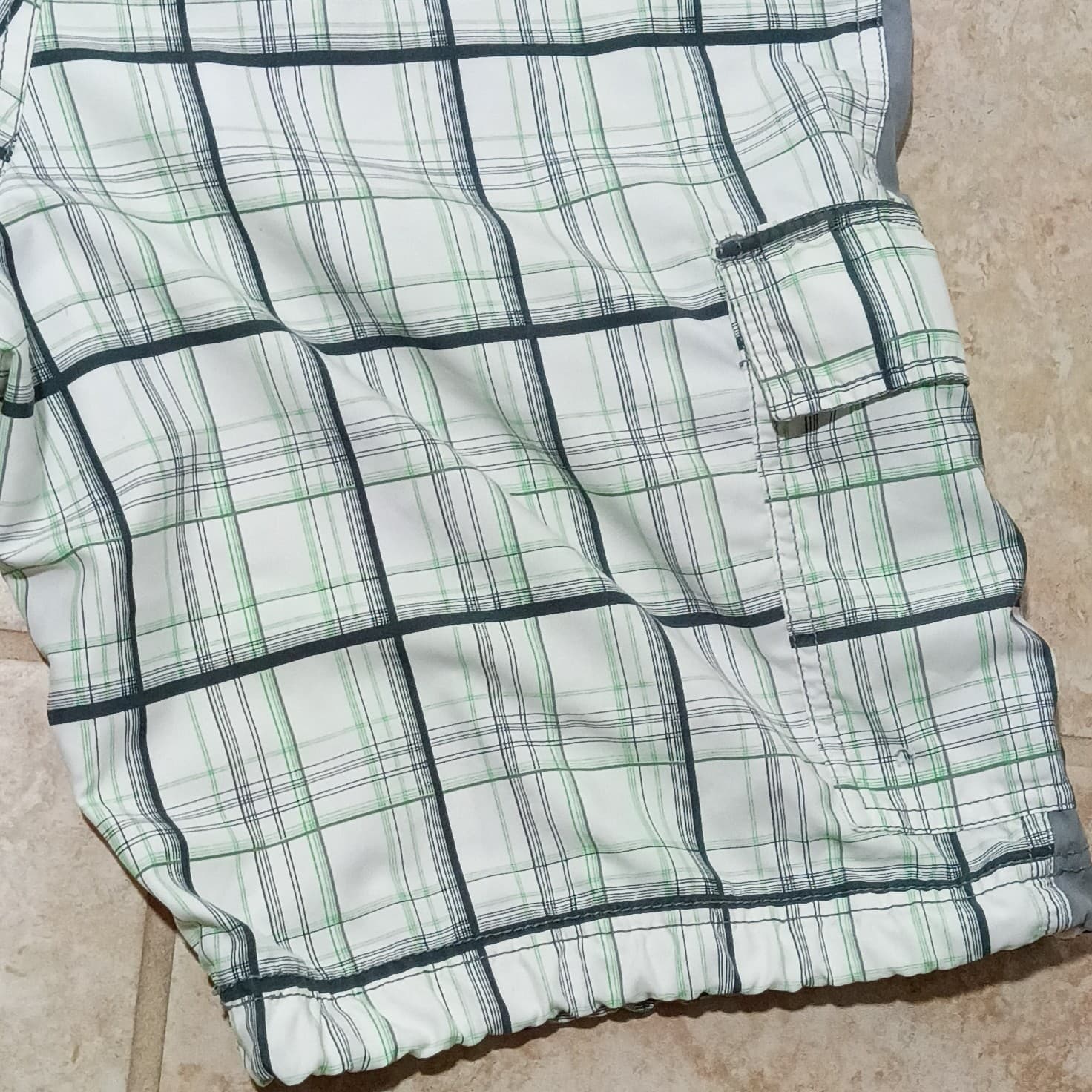 Nike Cargo Shorts Mens L White/Green/Black Plaid 9" - Thumbnail 9